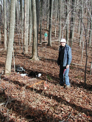 Tom Dierauf and Jean Kolb laying out transect